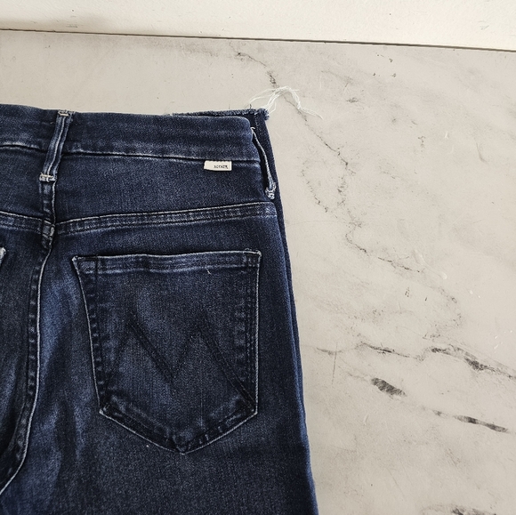 MOTHER High Waisted Looker Ankle Fray High Rise Dark Blue Skinny Jeans 26 - Picture 8 of 11